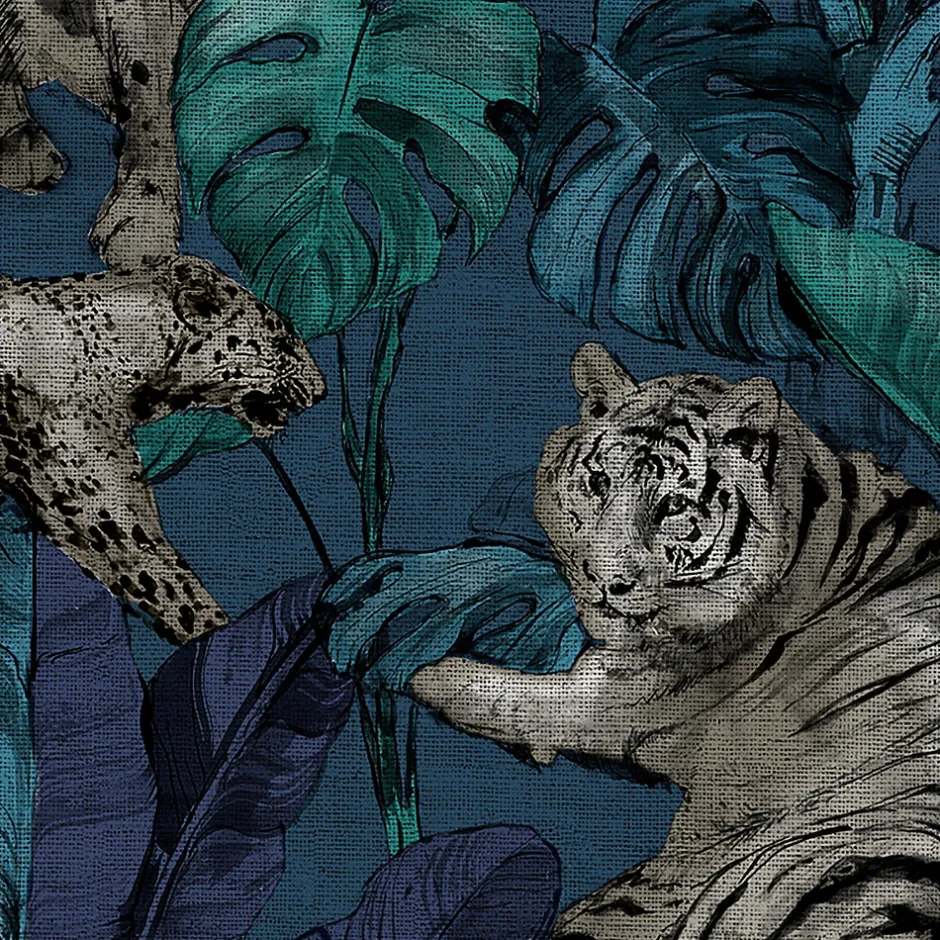 Papier peint Vinyle Intissé Onax Sarcelle-GoodHome