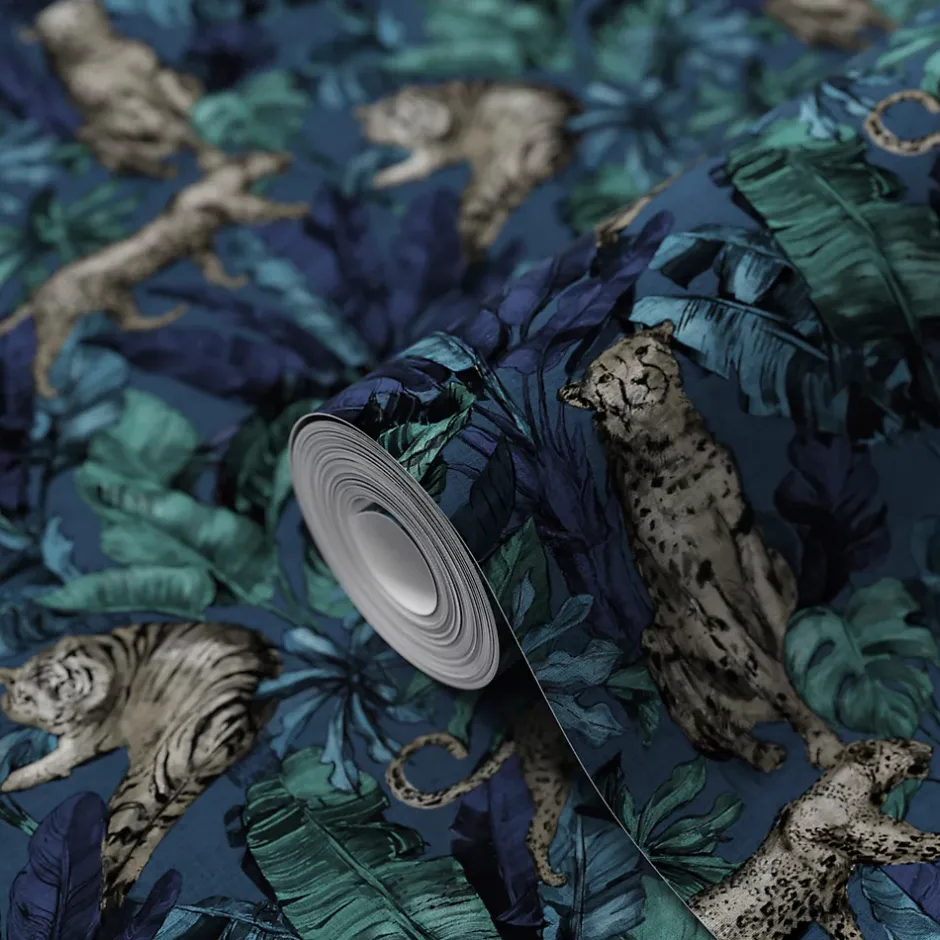 Papier peint Vinyle Intissé Onax Sarcelle-GoodHome