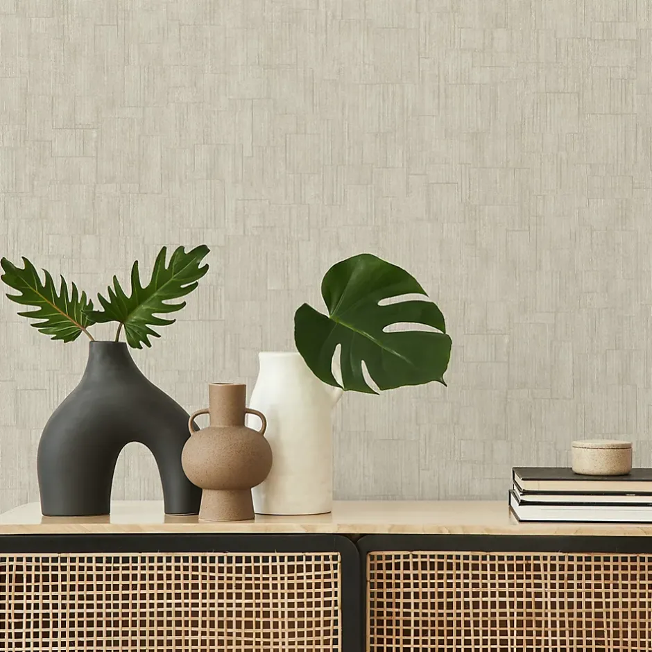 Papier peint vinyle intissé uni Kopa gris, beige L.1005 x l.53cm Lutèce-Lutece Discount