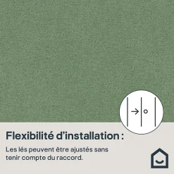 Papier peint vinyle intissé uni aspect tissu vert L.1005 x l.53cm , Mythe-GoodHome Best