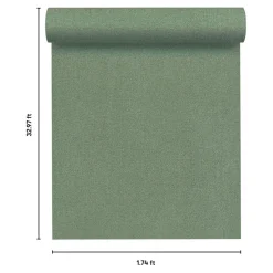 Papier peint vinyle intissé uni aspect tissu vert L.1005 x l.53cm , Mythe-GoodHome Best