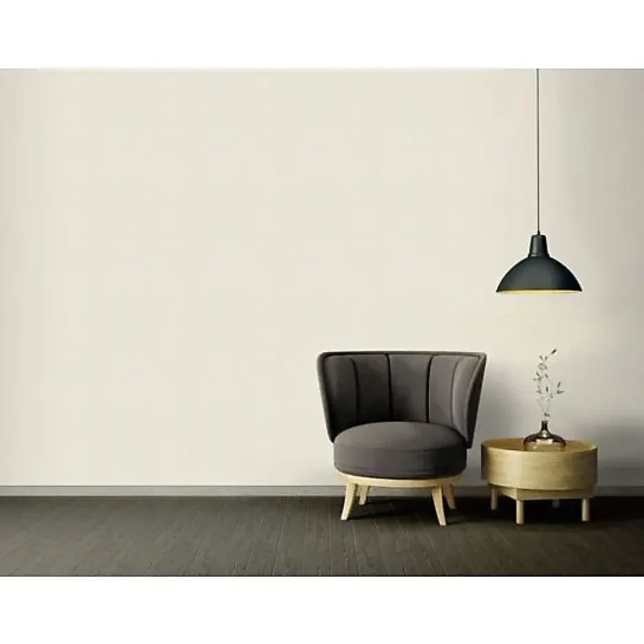 Papier peint vinyle intissé uni beige ivoire mat L.1005 x l. 53 cm As Creation Antigua-A.S. Creation New