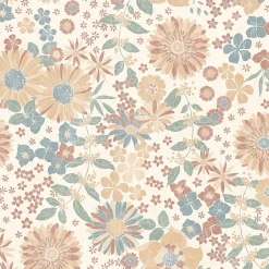 Ugepa Papier peint vinyle intissé fleuri petites fleurs vert, orange L. 1005 x l. 53cm