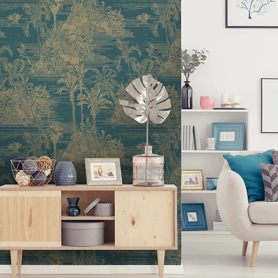 Papier peint Vinyle Intissé Augie ble-GoodHome Outlet