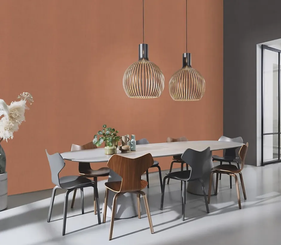 Rasch Papier peint vinyle intissé expansé pointe terracotta L.1001 x l.53cm