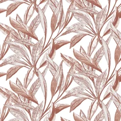 GoodHome Papier peint vinyle intissé Cicillo feuillage terracotta L.1000 x l.53cm