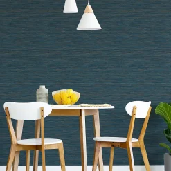 GoodHome Papier peint vinyle intissé Meroe bleu foncé