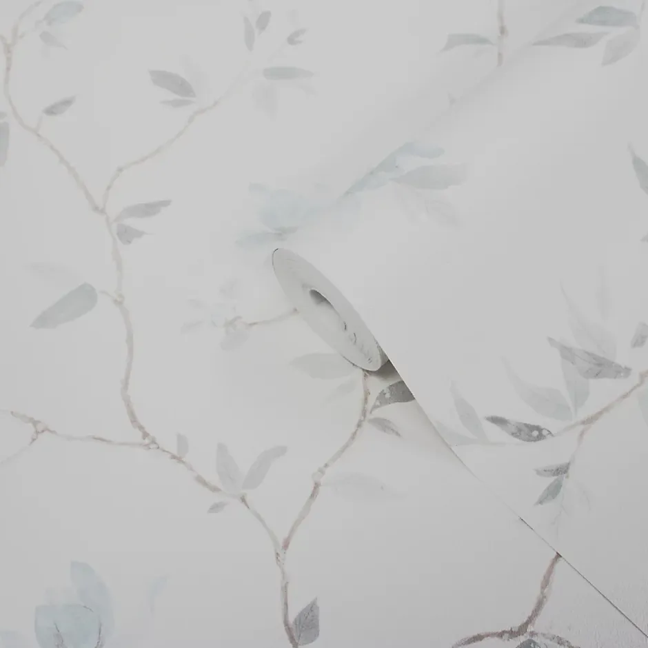 GoodHome Papier peint vinyle sur intissé Mugga bleu