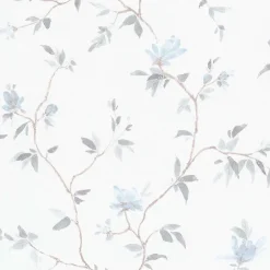 GoodHome Papier peint vinyle sur intissé Mugga bleu