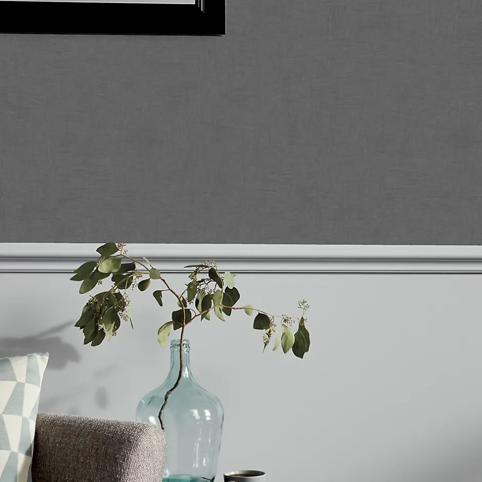 GoodHome Papier peint vinyle sur intissé Moivre gris anthracite