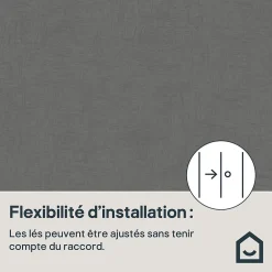 GoodHome Papier peint vinyle sur intissé Moivre gris anthracite