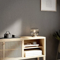 GoodHome Papier peint vinyle sur intissé Moivre gris anthracite