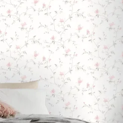 GoodHome Papier peint vinyle sur intissé Mugga rose