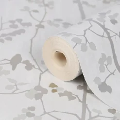 Papier peint vinyle sur intissé Bromus crème-GoodHome Discount