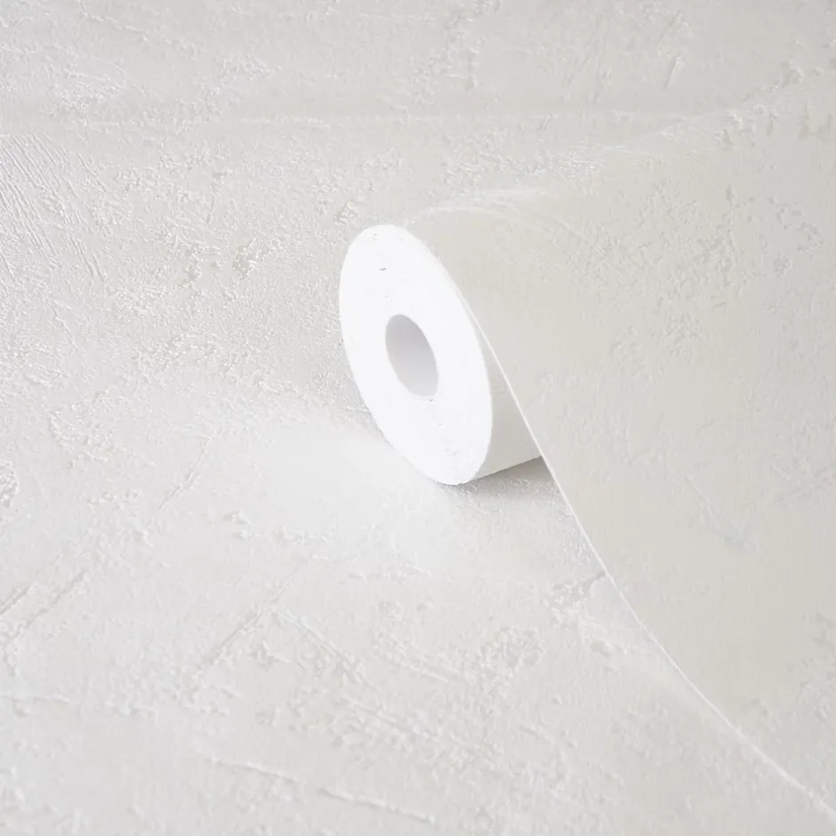 GoodHome Papier peint vinyle sur intissé Lancon blanc cassé