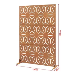 Paravent Kilsturd acier corten 180 x 120 x 40 cm rouille-Casa.Pro Discount