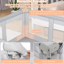 Parc Bebe Pliable 127x127cm, Parc Enfant Modulable avec 50 Balles Océaniques, 4 Poignées, Maille Respirante, Bleu-Giantex Discount