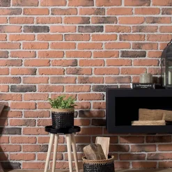 Parement brique rouge béton 0,68 m2-Decoon Online