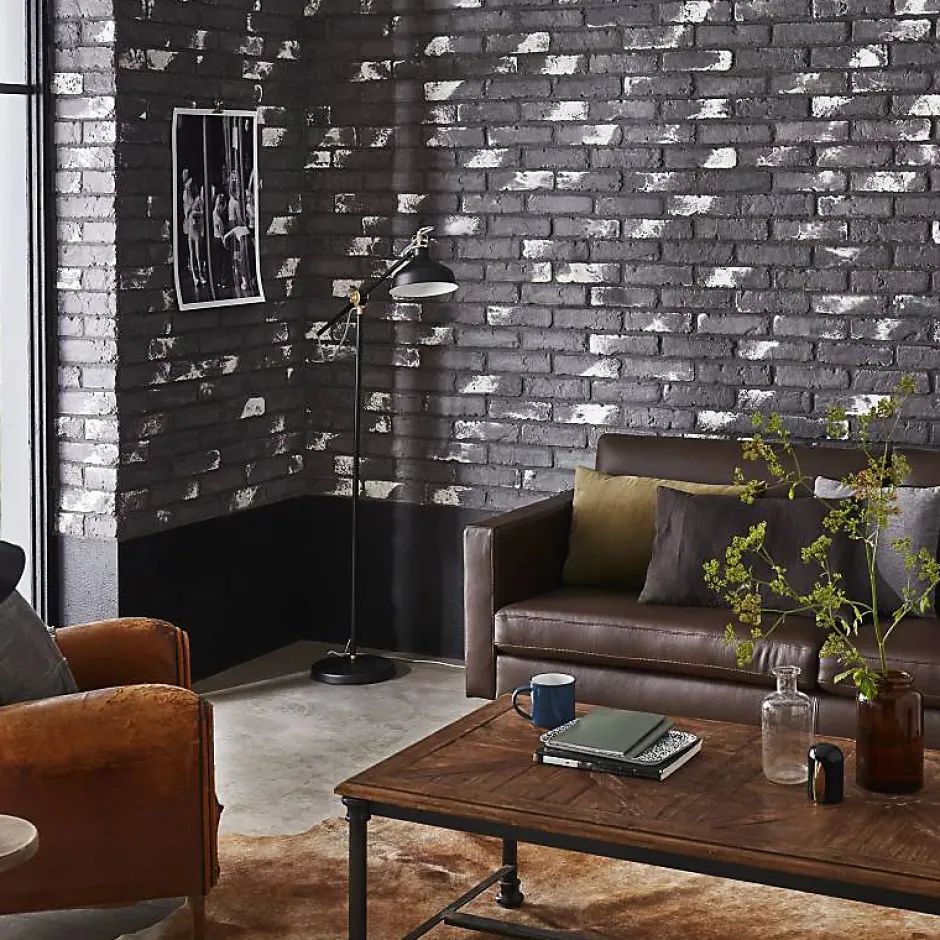 Decoon Parement béton imitation brique graphite 0,68 m2