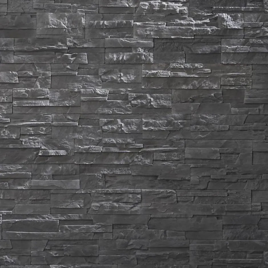 Decoon Parement imitation pierre graphite béton 0,52 m2