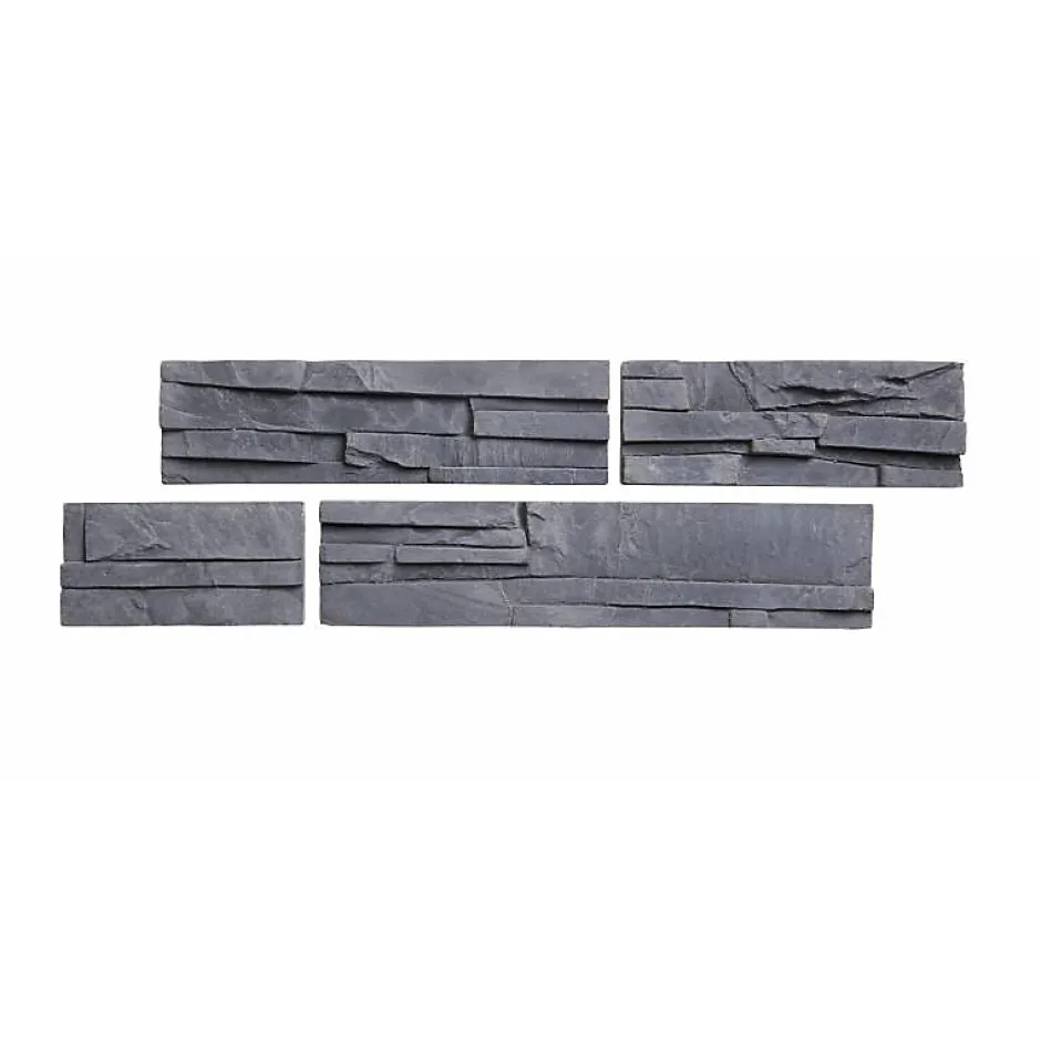 Decoon Parement imitation pierre graphite béton 0,52 m2