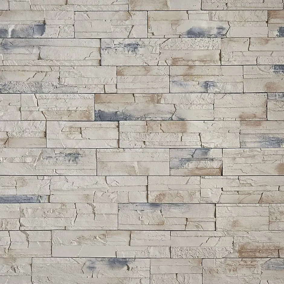 Parement imitation pierre alaska beige bleuté 0,52 m2-Decoon New