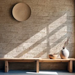 Decoon Parement imitation pierre beige béton 0,52 m2