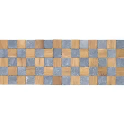 Parement mural carrés pierre et teck gris 55x20 cm-Wanda Collection Online
