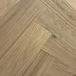 Parquet Bâton Rompu Chêne contrecollé verni brossé Rustique Invisible Cambridge 125x15X600mm - 4mm de couche d'usure-Premibel Parquet Best