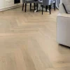 Premibel Parquet Parquet Bâton Rompu Chêne contrecollé verni brossé Pr Bis Invisible Nottingham 125x15X600mm - 4mm de couche d'usure