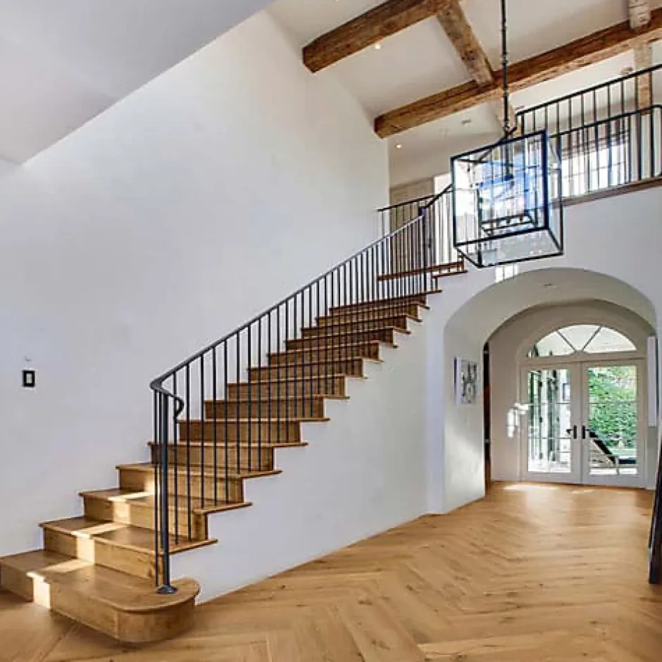 Premibel Parquet Parquet Bâton Rompu Chêne contrecollé verni brossé Rustique Naturel Oxford 125x15X600mm - 4mm de couche d'usure