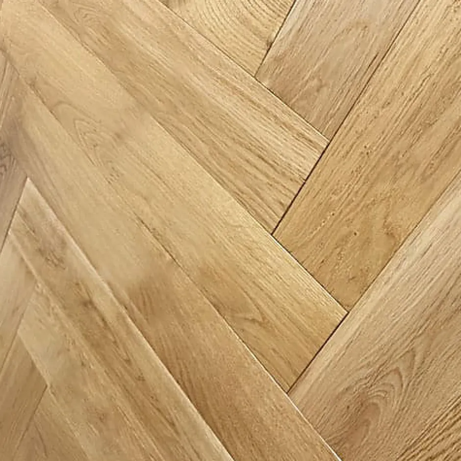 Premibel Parquet Parquet Bâton rompu Chêne contrecollé Pr Bis Verni Brossé Philip 90X15X600mm 4mm de Couche d'usure