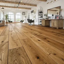 Premibel Parquet Parquet Chêne Contrecollé verni brossé Naturel Campagne Evasion XXL - 260X15X2200mm - 4mm de couche d'usure