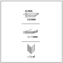GoodHome Parquet contrecollé à coller point de hongrie en chêne Eslov finition vernis mat coloris naturel L.54 x l.9 x ép.1,4 cm