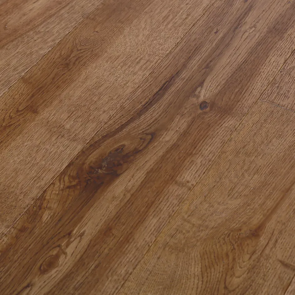 Parquet contrecollé clipsable Skara M en chêne verni brun rustique-GoodHome Hot