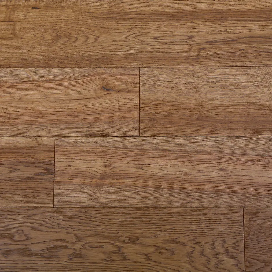 Parquet contrecollé clipsable Skara M en chêne verni brun rustique-GoodHome Hot