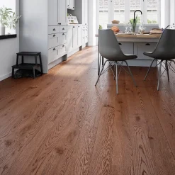 Parquet contrecollé clipsable Skara L en chêne huilé rustique compatible pièces humides-GoodHome Outlet