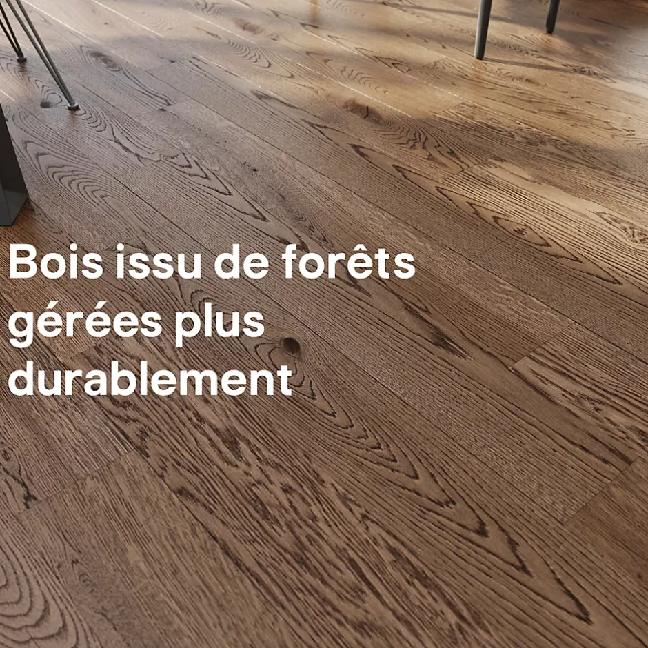 Parquet contrecollé clipsable Skara XL en chêne verni rustique-GoodHome Best