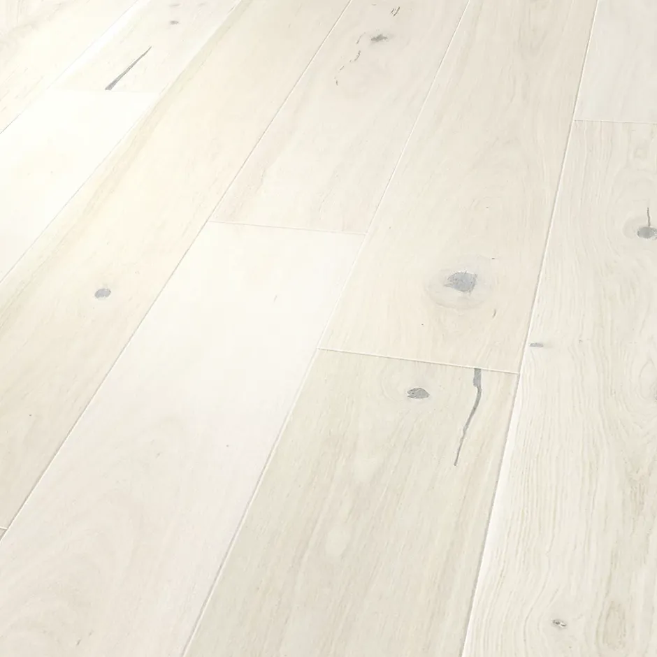 GoodHome Parquet contrecollé clipsable Belve M en chêne verni blanc