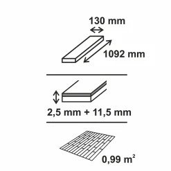 GoodHome Parquet contrecollé clipsable Belve M en chêne verni blanc