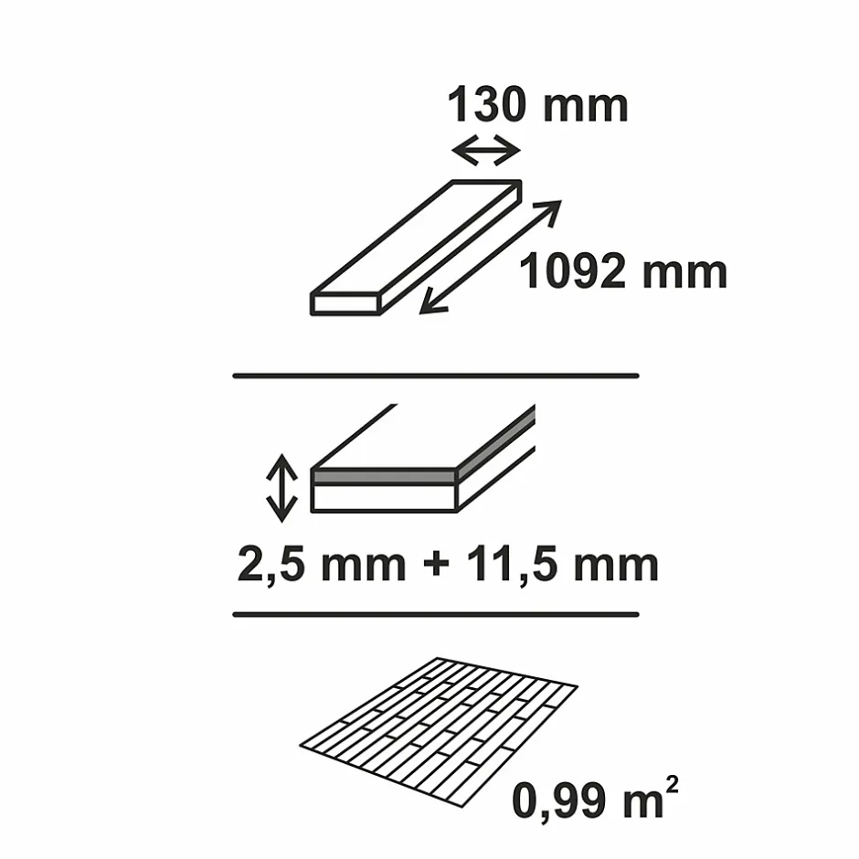 GoodHome Parquet contrecollé clipsable Belve M en chêne verni blanc