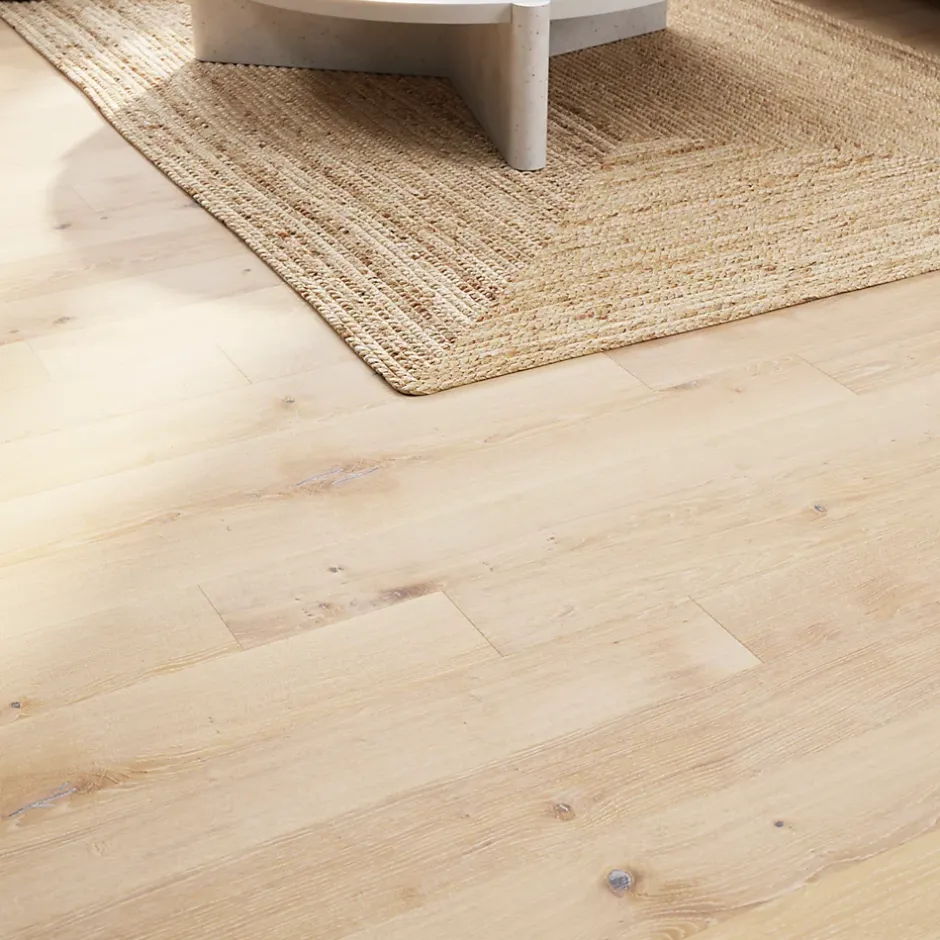 GoodHome Parquet contrecollé clipsable Belve M en chêne verni blanc
