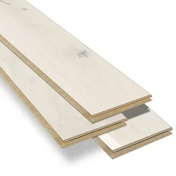 GoodHome Parquet contrecollé clipsable Belve M en chêne verni blanc