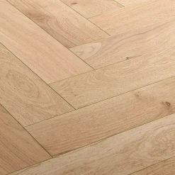 GoodHome Parquet contrecollé clipsable Padillac bâtons rompus en chêne français verni naturel