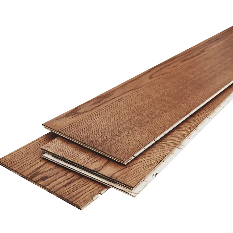 Parquet contrecollé clipsable Skara XXL en chêne huilé brun rustique-GoodHome Sale