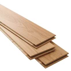 GoodHome Parquet contrecollé clipsable Visby XL en chêne verni blond rustique
