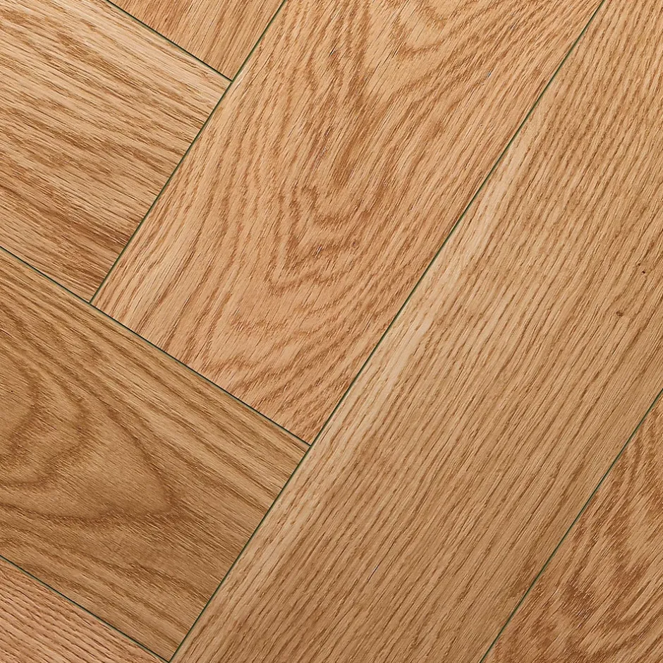 Parquet contrecollé clipsable Marigny bâtons rompus en chêne français verni blond-GoodHome Best