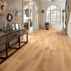 GoodHome Parquet contrecollé clipsable Marigny XL 200 cm en chêne français verni blond