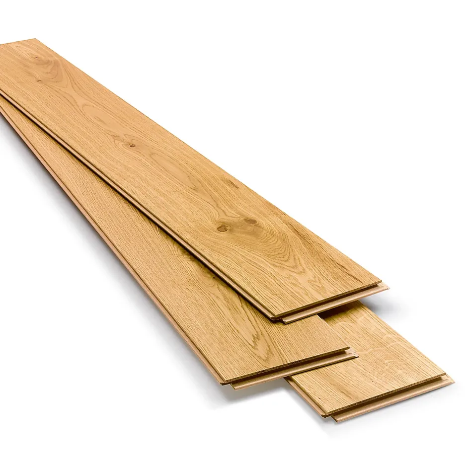 GoodHome Parquet contrecollé clipsable Marigny XL 200 cm en chêne français verni blond