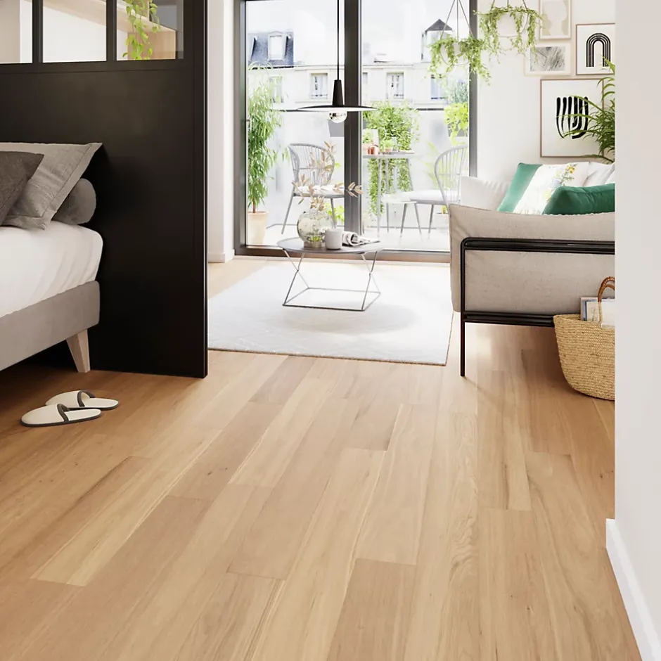 GoodHome Parquet contrecollé clipsable Lulea M en chêne huilé naturel